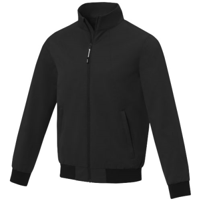 Picture of KEEFE UNISEX LIGHTWEIGHT BOMBER JACKET in Solid Black.