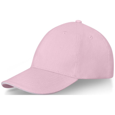 Picture of DARTON 6 PANEL SANDWICH CAP in Light Pink.