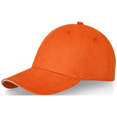 Picture of DARTON 6 PANEL SANDWICH CAP in Orange