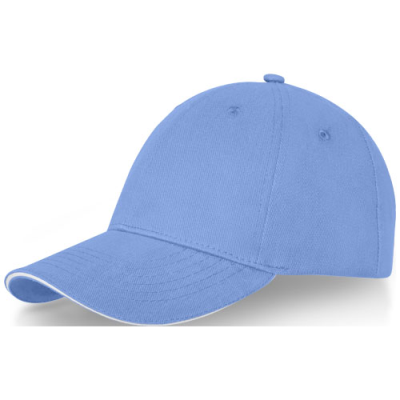 Picture of DARTON 6 PANEL SANDWICH CAP in Light Blue.