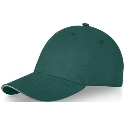 Picture of DARTON 6 PANEL SANDWICH CAP in Forest Green.