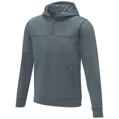 Picture of SAYAN MENS HALF ZIP ANORAK HOODED HOODY SWEATER in Steel Grey.