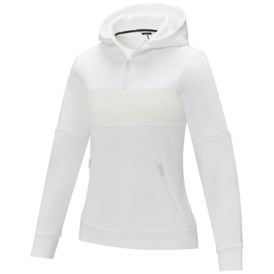 Picture of SAYAN LADIES HALF ZIP ANORAK HOODED HOODY SWEATER in White