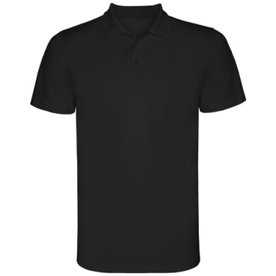 Picture of MONZHA SHORT SLEEVE CHILDRENS SPORTS POLO in Solid Black.