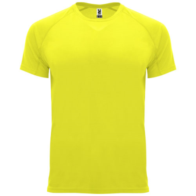 Picture of BAHRAIN SHORT SLEEVE CHILDRENS SPORTS TEE SHIRT in Fluor Yellow.