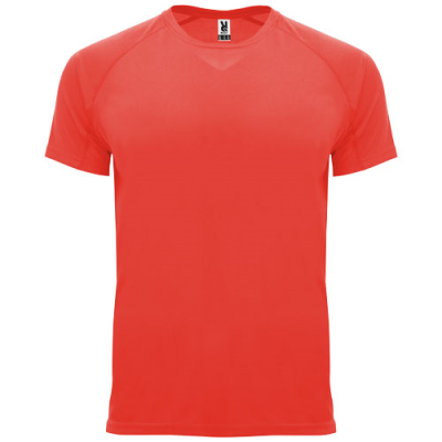 Picture of BAHRAIN SHORT SLEEVE CHILDRENS SPORTS TEE SHIRT in Fluor Coral.