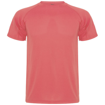 Picture of MONTECARLO SHORT SLEEVE CHILDRENS SPORTS TEE SHIRT in Fluor Coral.