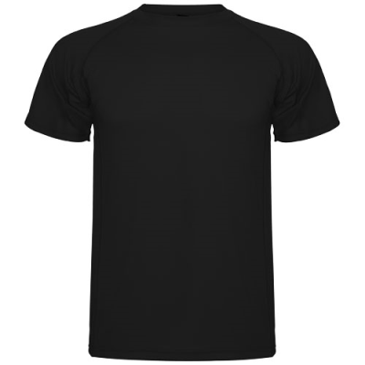Picture of MONTECARLO SHORT SLEEVE CHILDRENS SPORTS TEE SHIRT in Solid Black.