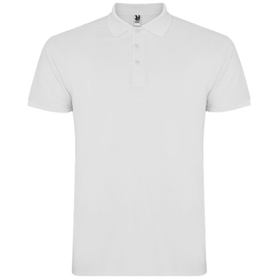 Picture of STAR SHORT SLEEVE CHILDRENS POLO in White.