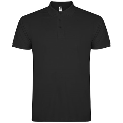 Picture of STAR SHORT SLEEVE CHILDRENS POLO in Solid Black.