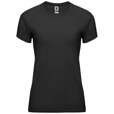 Picture of BAHRAIN SHORT SLEEVE LADIES SPORTS TEE SHIRT in Solid Black.