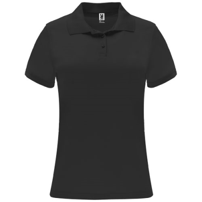 Picture of MONZHA SHORT SLEEVE LADIES SPORTS POLO in Solid Black.