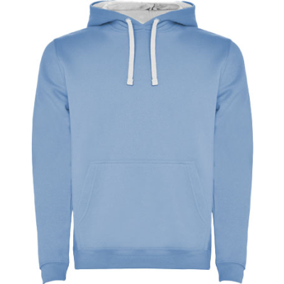 Picture of URBAN MENS HOODED HOODY in Light Blue & White