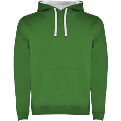Picture of URBAN MENS HOODED HOODY in Kelly Green & White
