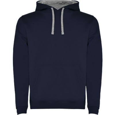 Picture of URBAN MENS HOODED HOODY in Navy Blue & Marl Grey.