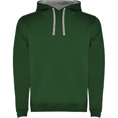 Picture of URBAN MENS HOODED HOODY in Dark Green & Marl Grey