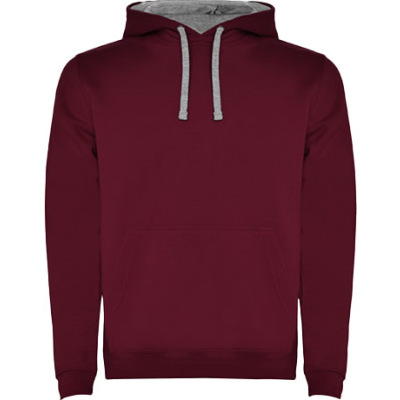 Picture of URBAN MENS HOODED HOODY in Maroon & Marl Grey