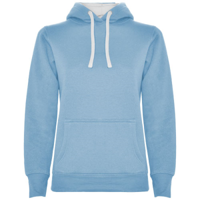 Picture of URBAN LADIES HOODED HOODY in Light Blue & White.