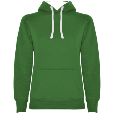 Picture of URBAN LADIES HOODED HOODY in Kelly Green & White.