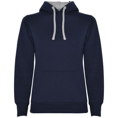 Picture of URBAN LADIES HOODED HOODY in Navy Blue & Marl Grey