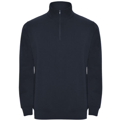 Picture of ANETO QUARTER ZIP SWEATER in Navy Blue.
