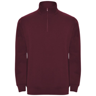 Picture of ANETO QUARTER ZIP SWEATER in Garnet