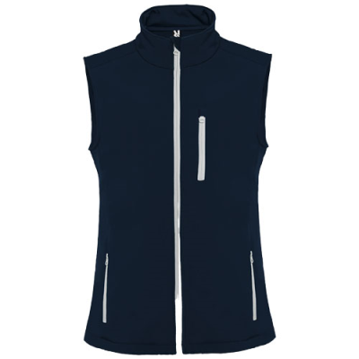 Picture of NEVADA UNISEX SOFTSHELL BODYWARMER in Navy Blue.