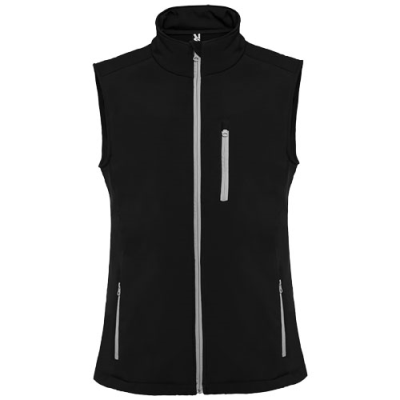 Picture of NEVADA UNISEX SOFTSHELL BODYWARMER in Solid Black.