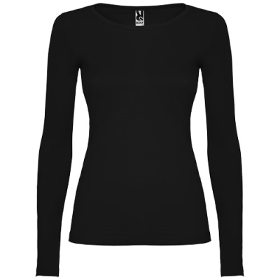 Picture of EXTREME LONG SLEEVE LADIES TEE SHIRT in Solid Black.