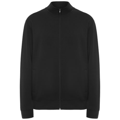 Picture of ULAN UNISEX FULL ZIP SWEATER in Solid Black.