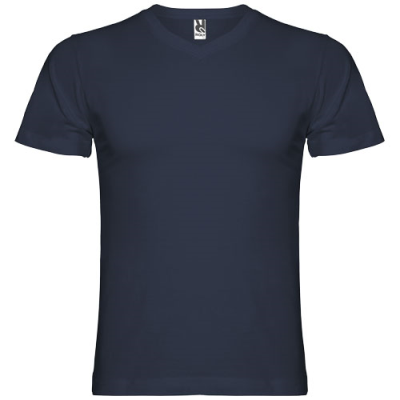 Picture of SAMOYEDO SHORT SLEEVE MENS V-NECK TEE SHIRT in Navy Blue.