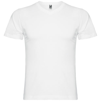 Picture of SAMOYEDO SHORT SLEEVE MENS V-NECK TEE SHIRT in White