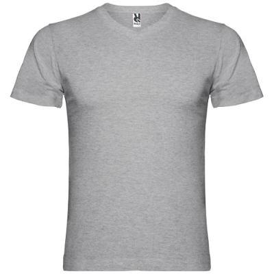 Picture of SAMOYEDO SHORT SLEEVE MENS V-NECK TEE SHIRT in Marl Grey.