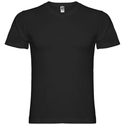 Picture of SAMOYEDO SHORT SLEEVE MENS V-NECK TEE SHIRT in Solid Black