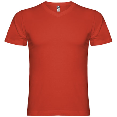 Picture of SAMOYEDO SHORT SLEEVE MENS V-NECK TEE SHIRT in Red