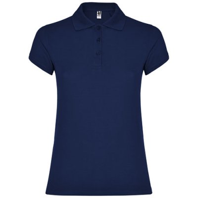 Picture of STAR SHORT SLEEVE LADIES POLO in Navy Blue.