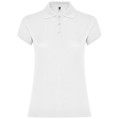 Picture of STAR SHORT SLEEVE LADIES POLO in White.