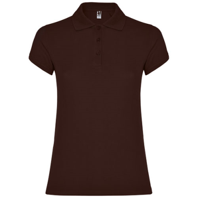 Picture of STAR SHORT SLEEVE LADIES POLO in Chocolat.
