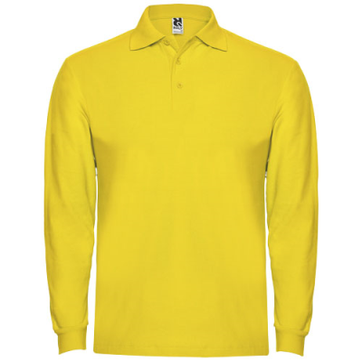 Picture of ESTRELLA LONG SLEEVE MENS POLO in Yellow.