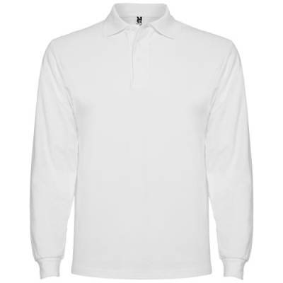 Picture of ESTRELLA LONG SLEEVE MENS POLO in White.