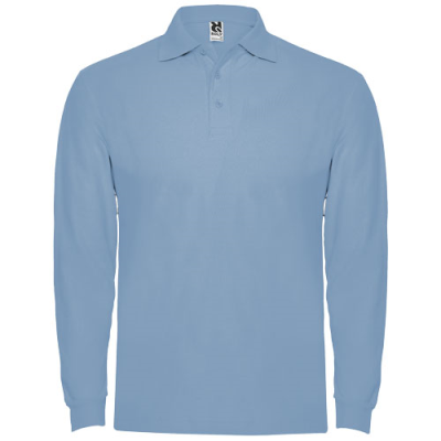 Picture of ESTRELLA LONG SLEEVE MENS POLO in Light Blue.