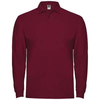 Picture of ESTRELLA LONG SLEEVE MENS POLO in Garnet.