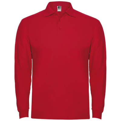 Picture of ESTRELLA LONG SLEEVE MENS POLO in Red.