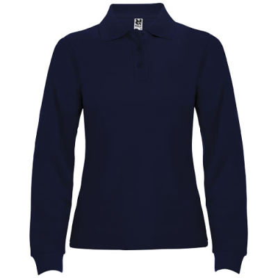 Picture of ESTRELLA LONG SLEEVE LADIES POLO in Navy Blue.