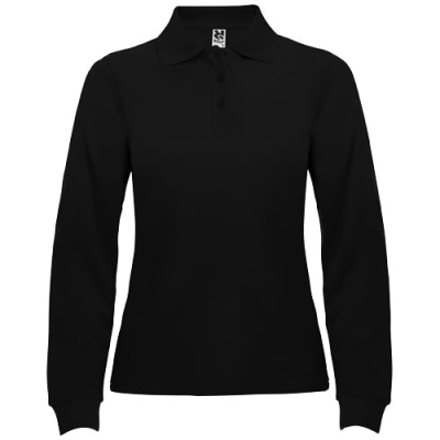Picture of ESTRELLA LONG SLEEVE LADIES POLO in Solid Black.