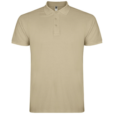 Picture of STAR SHORT SLEEVE MENS POLO in Sand.