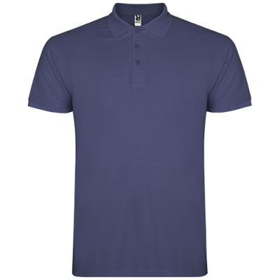 Picture of STAR SHORT SLEEVE MENS POLO in Blue Denim.
