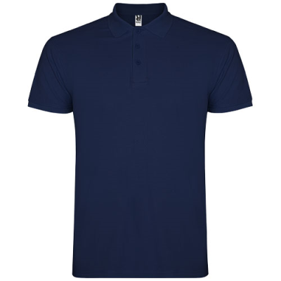 Picture of STAR SHORT SLEEVE MENS POLO in Navy Blue.