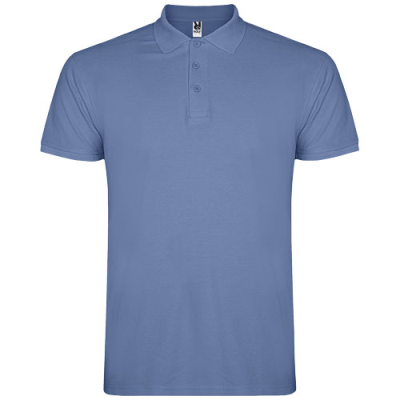 Picture of STAR SHORT SLEEVE MENS POLO in Riviera Blue.