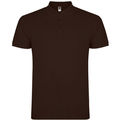Picture of STAR SHORT SLEEVE MENS POLO in Chocolat.